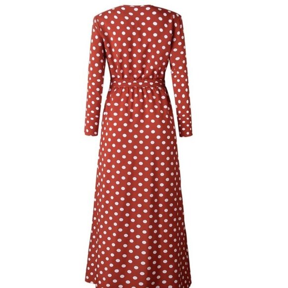 Red Polka Dot Maxi Dress - Picture 3 of 3